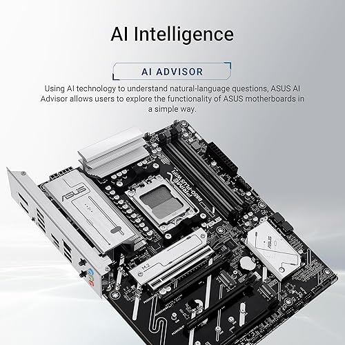 ASUS Prime B850-PLUS WiFi AMD AM5 AMD B850 ATX Motherboard, DDR5, PCIe 5.0 Ready, 3X M.2, Wi-Fi 6E, 2.5Gb LAN, DisplayPort, HDMI™, USB 10Gbps Type-A & Type-C®, BIOS Flashback™, Aura Sync, AI Advisor ATX PRIME B850-PLUS|M.2 x3|WiFi 6E