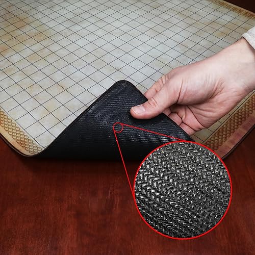 ENHANCE Deluxe RPG Grid Mat - DND Map (24x36in) with Premium Rubber, Non-Slip Grip, No Creasing - Dry Erase DND Mat Set for Masters and Starters, Erasable Parchment with Travel Pouch, Marker Set