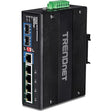 TRENDnet 6-Port Hardened Industrial Gigabit 10/100/1000 Mbps Ultra PoE DIN-Rail Switch, UPoE, IP30, DIN-Rail & Wall Mounts Included, Lifetime Protection, TI-UPG62