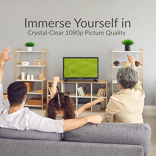 Supersonic SC-1920VTV 18.5inch Smart AC/DC LED TV, Powered by VIDAA, 1080p, WiFi, Built-in Speakers, USB, 3X HDMI ARC, for Kitchen, RV, Boat, Truck, Playroom, Dorm Room, Remote, DC Car Cord Included SC-1920VTV- 19 Smart TV