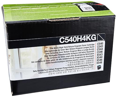 Lexmark High Yield Black Return Program Toner Cartridge for US Government, 2500 Yield (C540H4KG)