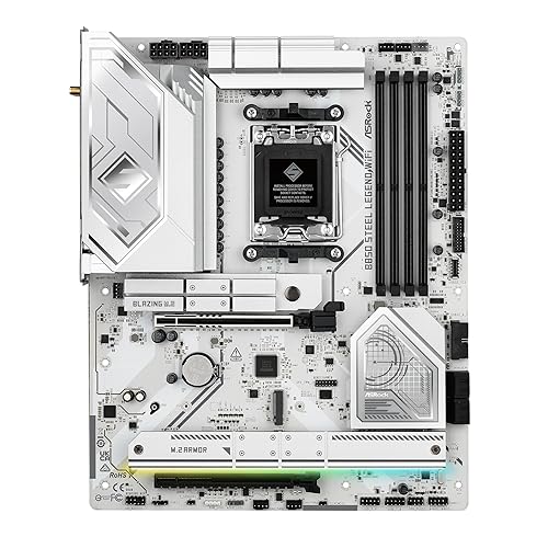 ASRock AMD B850 Steel Legend WiFi 7 Socket AM5 Ryzen 9000, 8000 and 7000 Series DDR5 up to 8000+ (OC) MHz 256GB ATX Motherboard M.2 SATA3 6.0 Gb/s PCIe 5.0 1 HDMI