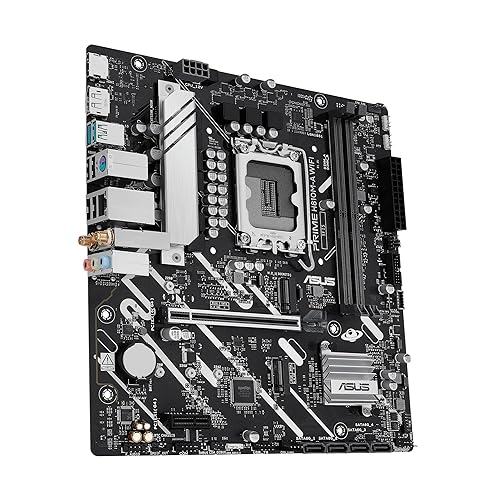 ASUS Prime H810M-A WiFi-CSM Intel® H810 LGA 1851 mATX Motherboard, 6+1+1+1 Discrete MOS, DDR5, PCIe 4.0, 2X M.2, Intel® 1Gb Ethernet, Wi-Fi 6, DisplayPort, HDMI™, USB 10Gbps, Front USB 5Gbps Type-C®
