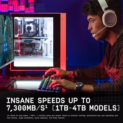 WD_BLACK 4TB SN850X NVMe Internal Gaming Solid State Drive with Heatsink - Works with PlayStation 5, Gen4 PCIe, M.2 2280, Up to 7,300 MB/s - WDS400T2XHE 4TB SSD w/ Heatsink