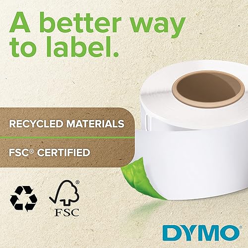 DYMO LW Durable Industrial Labels for LabelWriter Label Printers, White Poly, 1” x 1”, 2 Rolls of 850 (1700 Total) 1” x 1” Standard Packaging