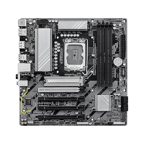 GIGABYTE B860M DS3H WIFI6E Intel Core Ultra (Series 2) LGA 1851 Motherboard, mATX, DDR5, 2X M.2, PCIe 5.0, USB-C, WIFI6E, 2.5GbE LAN, EZ-Latch