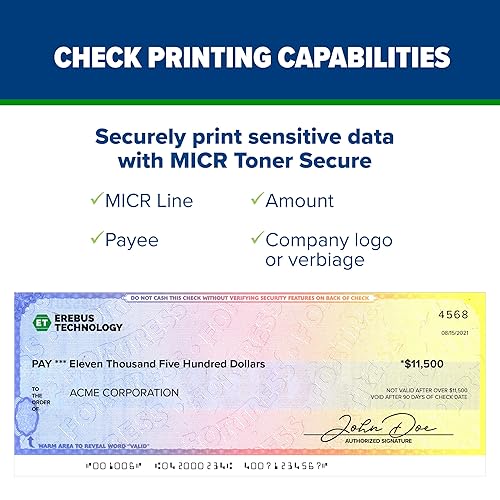TROY 3001DW MICR Printer, Check Printing, Wireless, Built for Small Teams, 250 Sheet Capacity, 1 Tray, Up to 35ppm
