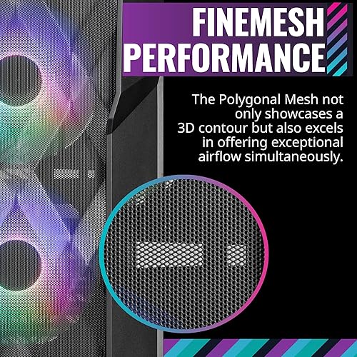 Cooler Master TD500 Mesh V2 ATX PC Gaming Mid-Tower Case with Polygonal Mesh Airflow Panel, Crystalline Tempered Glass, 3X 120mm, ARGB Fan Hub, USB 3.2 Gen 2 Type C, Up to 360 Radiator