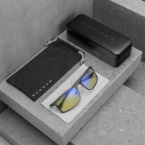 Gunnar Unisex's Plaid Blue Light Blocking Glasses, Graphite, 55mm