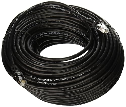 C2G 27158 Cat6 Cable - Snagless Unshielded Ethernet Network Patch Cable, Black (125 Feet, 38.1 Meters) 125 Feet/ 38.1 Meters Black