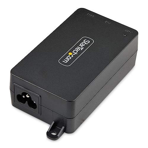 StarTech.com 1-Port 10Gbps PoE++ Injector, 60W, 2.5/5/10G Ethernet/10/100/1000Mbps, PoE++ (802.3af/802.3at/802.3bt)
