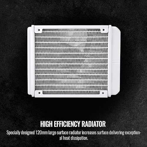 Thermaltake TH120 ARGB Motherboard Sync Snow Edition Intel LGA1700 Ready/AMD AM5 All-in-One Liquid Cooling System 120mm High Efficiency Radiator CPU Cooler CL-W346-PL12SW-A, White