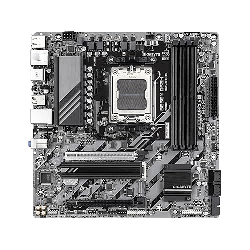GIGABYTE B850M DS3H AMD AM5 LGA 1718 Motherboard, mATX, DDR5, 2X M.2, PCIe 5.0, USB-C, 2.5GbE LAN, EZ-Latch, 5-Year Warranty