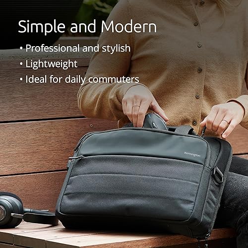 Kensington EQ 16 Laptop Carrying Case, Protective with Padded Straps and Compartments, Clampshell Design, Made from 23.0 x 250ml Plastic Bottles - for Laptops Up to 16 (K60390WW)