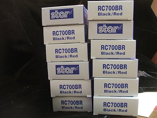 Star Micronics (30980720) 12-Pack RC700BR Dot Matrix Black/Red Ink Ribbon Cartridge for Star SP700 Printer