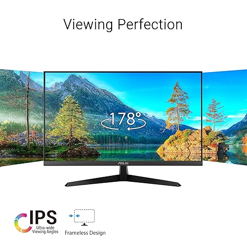 ASUS 27” 1080P Eye Care Monitor (VY279HGR) - Full HD, IPS, 120Hz, 1ms, Adaptive Sync, for Working and Gaming, Eye Care Plus, Blue Light Filter, Flicker Free, SmoothMotion, DisplayWidget, 3 yr warranty