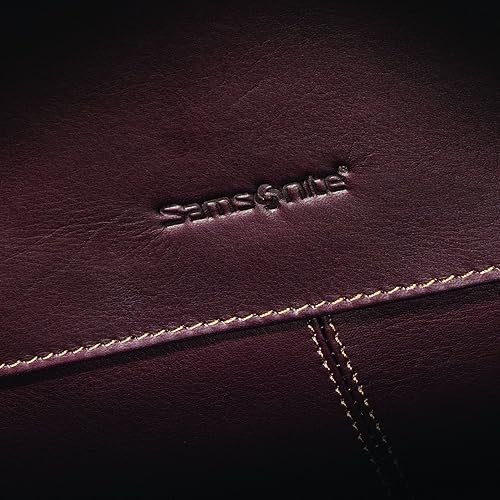 Samsonite Colombian Leather Flap-Over Messenger Bag, Brown, One Size One Size Brown