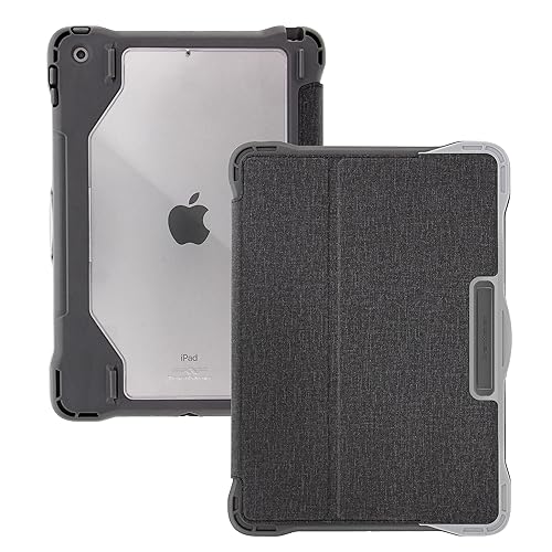 Brenthaven Edge Folio Case with Stand for iPad 9th, 8th, and 7th Generation (10.2-inch) - Durable, Versatile, Secure and Drop Tested for Commercial, Business, Office, School or Personal Use - Gray