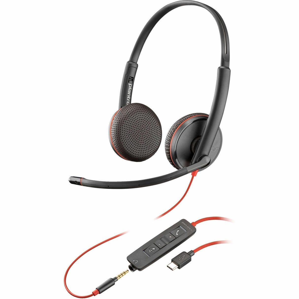 Poly Blackwire C3225 Headset - Microsoft Teams Certification - Stereo - Mini-phone (3.5mm), USB Type C - Wired - 32 Ohm - 20 Hz - 20 kHz - Over-the-head, Over-the-ear - Binaural - Supra-aural - 7.45 f