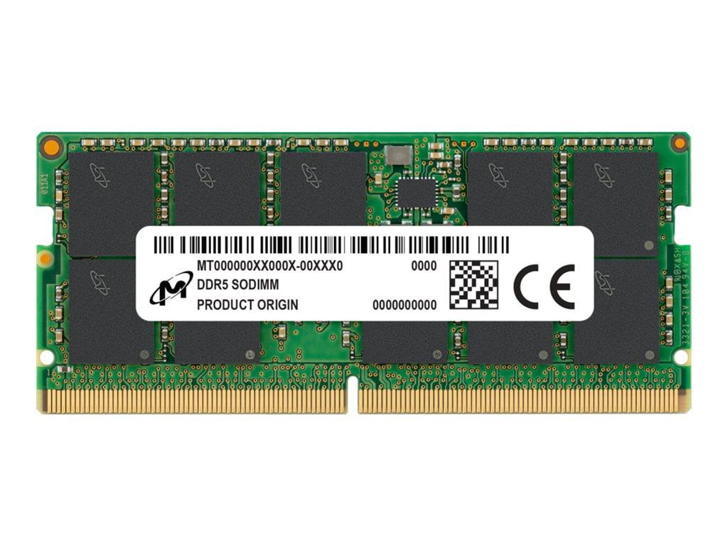 Micron 32 GB ( 1 X 32 GB ) PC5-44800 5600MHz 262-pin SO-DIMM CL46 ECC Notebook Memory Model MTC20C2085S1TC56BR