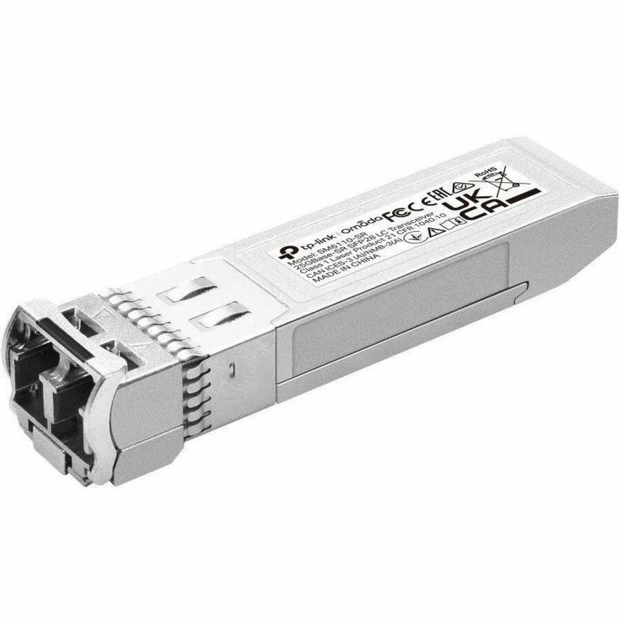 TP-Link SFP28 SM6110-SR Module - For Data Networking, Optical Network - 1 x LC/UPC Duplex 25GBase-SR Network - Optical Fiber - Multi-mode - 25 Gigabit Ethernet - 25GBase-SR - Hot-swappable, Hot-plugga