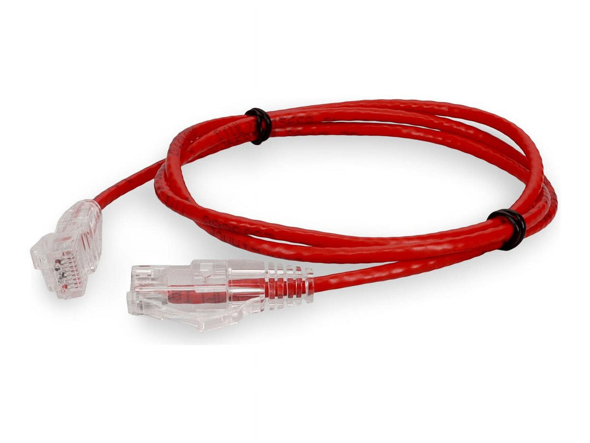 AddOn 10ft Red CAT 6 Slim PVC Ethernet Cable Snagless Clear-Claw RJ-45 M/M