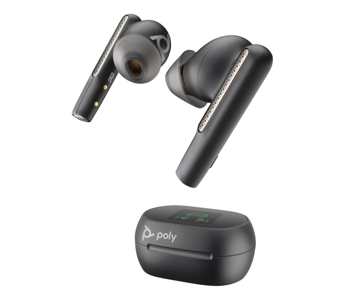Poly Voyager Free 60+ UC M Carbon Black Earbuds +BT700 USB-C Adapter +Touchscreen Charge Case (7Y8H0AA)