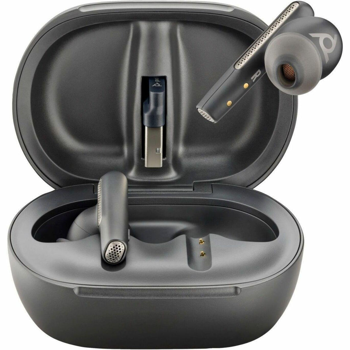 Poly Voyager Free 60+ UC M Carbon Black Earbuds +BT700 USB-C Adapter +Touchscreen Charge Case (7Y8H0AA)