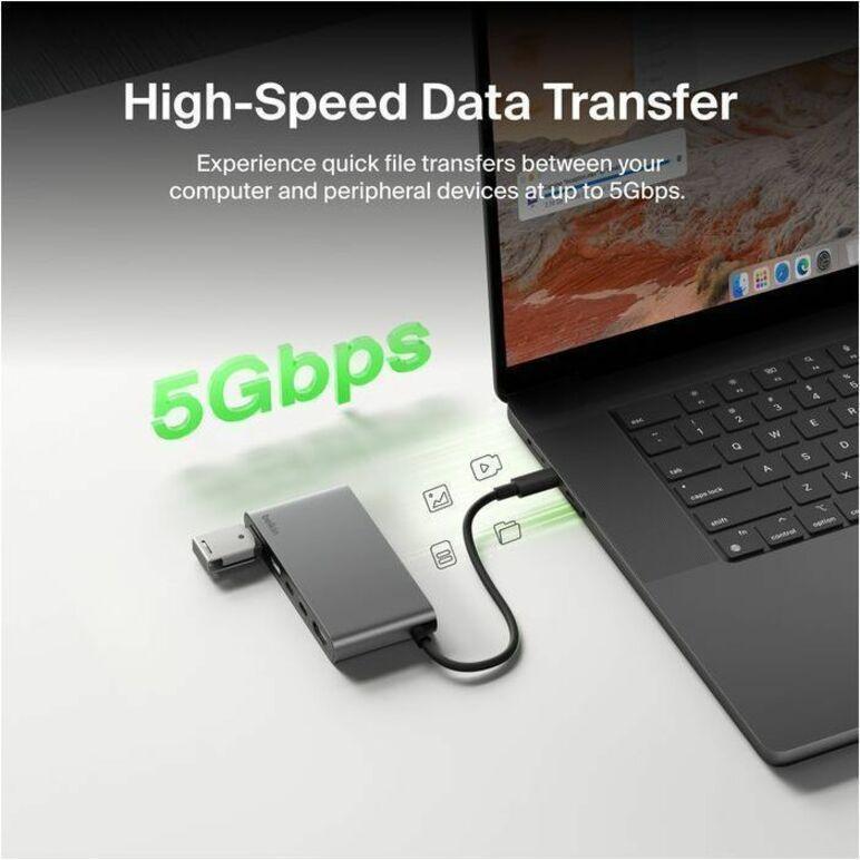 Belkin 5-Port USB-C Hub USB-C to 2xUSB-A, 2xUSB-C, 1x4K HDMI - Docking Station Black Model AVC022FQSGY