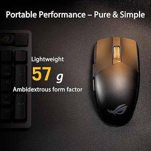 ASUS ROG Strix Impact III Wireless Gaming Mouse, 57 G Lightweight, 36K DPI Sensor, Bluetooth & 2,4GHz RF, ROG SpeedNova, Up to 618hrs Battery Life, Replaceable Switches, ROG Omni Receiver, Black Black Strix Impact III Wireless