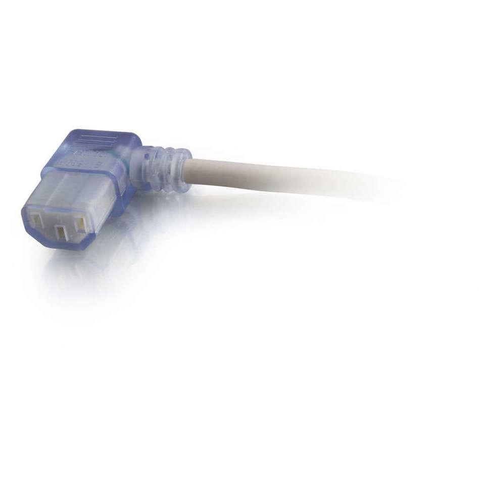 C2g 10Ft 16 Awg Hospital Grade Power Cord (Nema 5-15P To Iec320c13r) - Gray With Clear Connectors