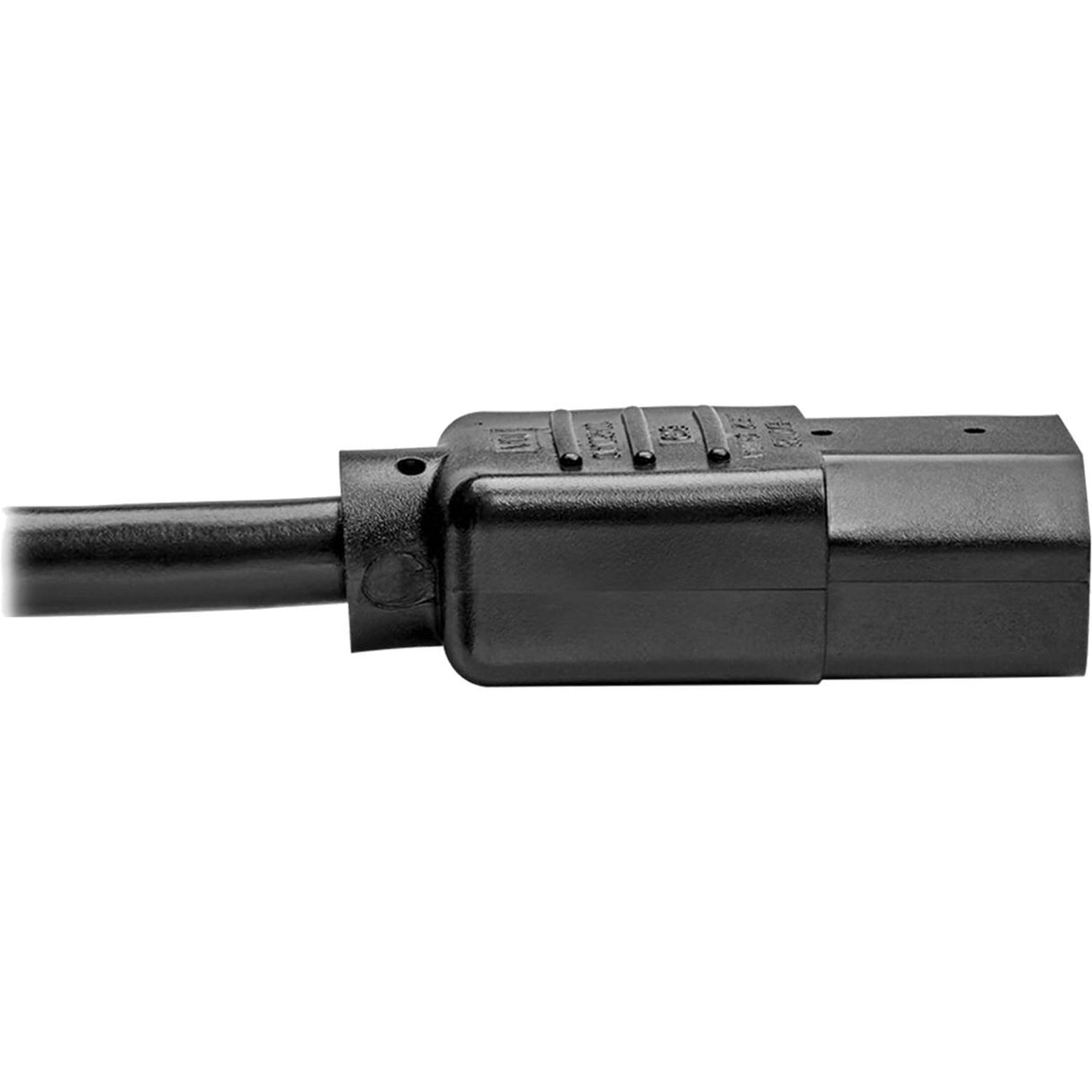 Tripp Lite Model P006-010-15D 10 ft. Desktop Computer AC Power Cord, Right-Angle NEMA 5-15P to C13 - 10A, 125V, 18 AWG, 10 ft. Black