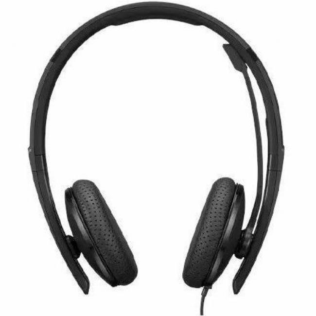 Lenovo Wired VoIP Headset (UC) - Stereo - USB Type C - Wired - 2.2 Kilo Ohm - 20 Hz - 20 kHz - On-ear, Over-the-head - Binaural - Supra-aural - 5.86 ft Cable - Noise Cancelling Microphone - Black