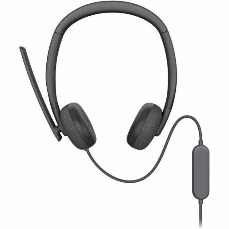 Dell Wired Headset - WH3024 - Stereo - USB Type C - Wired - 20 Hz - 20 kHz - On-ear, Over-the-head - Binaural - Ear-cup - 6.56 ft Cable - Uni-directional, Noise Cancelling Microphone - Noise Canceling