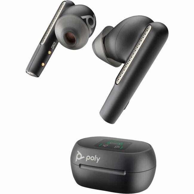 Poly Voyager Free 60+ UC M Carbon Black Earbuds +BT700 USB-C Adapter +Touchscreen Charge Case (7Y8H0AA)