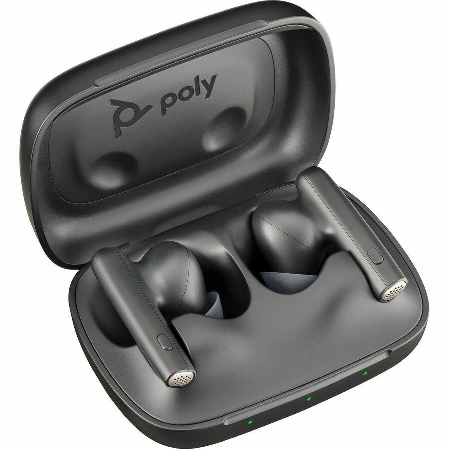 Poly Voyager Free 60 UC Earset - Siri, Google Assistant - Stereo - True Wireless - Bluetooth - 98.4 ft - 20 Hz - 20 kHz - Earbud - Binaural - In-ear - Carbon Black