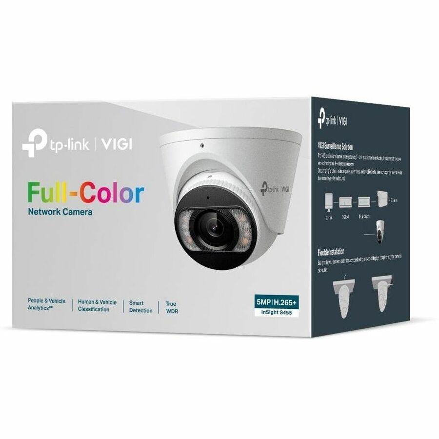 TP-Link InSight InSight S455 5 Megapixel Network Camera - Color - Turret - 98 ft Infrared/Color Night Vision - H.265+, H.265, H.264, H.264+, H.264H, H.265M - 2880 x 1620 - 2.80 mm Fixed Lens - 30 fps