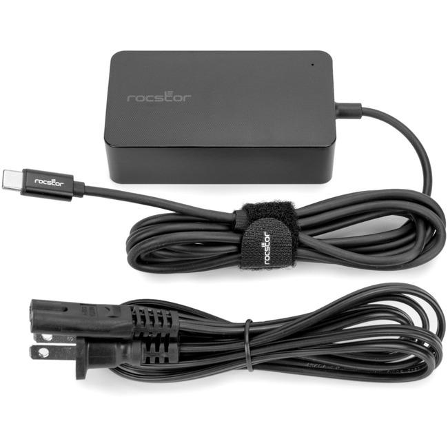 Rocstor 65W Smart USB-C Laptop Power Adapter Charger - Compatible and perfect fit for Dell,HP®,Lenovo®,Microsoft® Surface® (23W,24W,36W,44W,65W) Power Supply