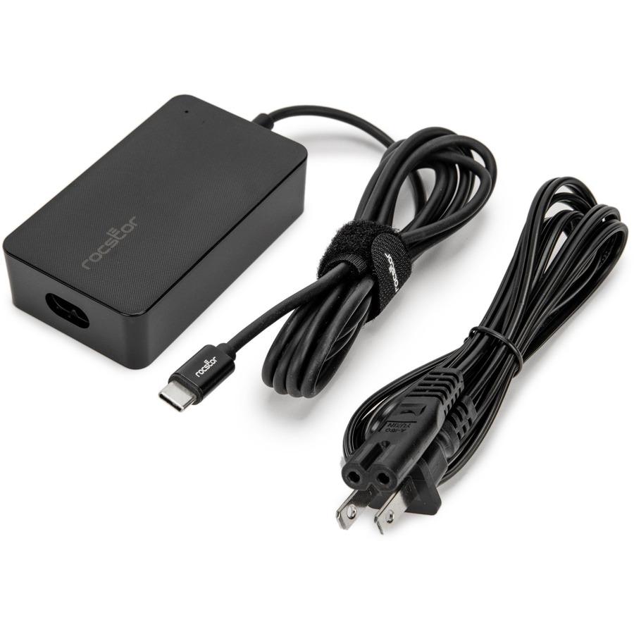 Rocstor 65W Smart USB-C Laptop Power Adapter Charger - Compatible and perfect fit for Dell,HP®,Lenovo®,Microsoft® Surface® (23W,24W,36W,44W,65W) Power Supply