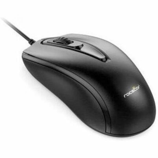 Rocstor Premium M10 USB Wired Optical Mouse - 1200 dpi - Full-size Mouse - Optical - Cable - Black - USB - 1200 dpi - Scroll Wheel - 3 Button(s) - Symmetrical
