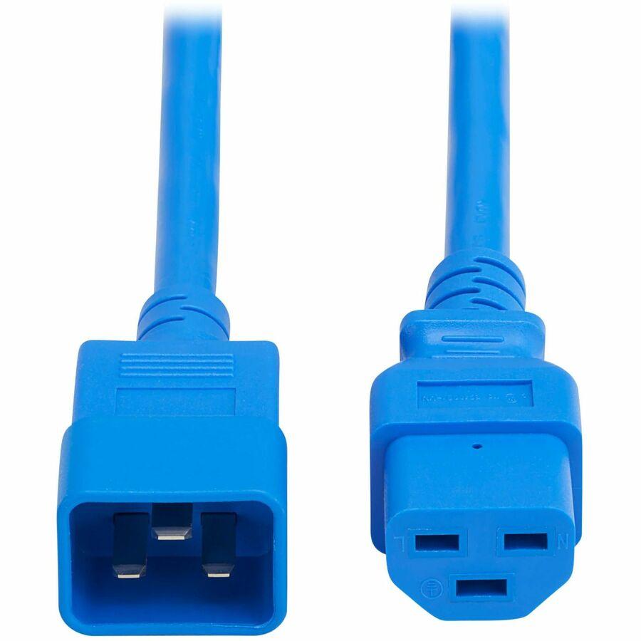 Eaton Tripp Lite Series Power Cord, C20 to C21 - Heavy-Duty, 20A, 250V, 12 AWG, 3 ft. (0.9 m), Blue