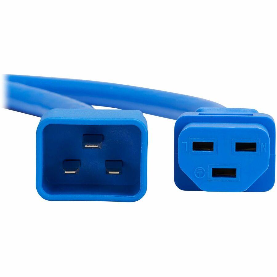 Eaton Tripp Lite Series Power Cord, C20 to C21 - Heavy-Duty, 20A, 250V, 12 AWG, 3 ft. (0.9 m), Blue