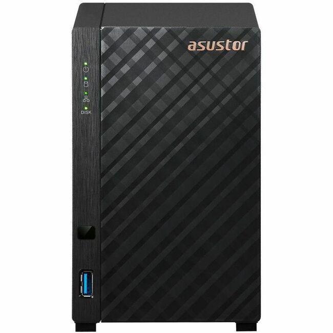 Asustor AS1202T Drivestor 2 Gen 2 ,2 Bay NAS, Quad-Core 1.7GHz CPU, 2.5GbE Port, 1GB DDR4, Three USB 3.0 (Diskless)
