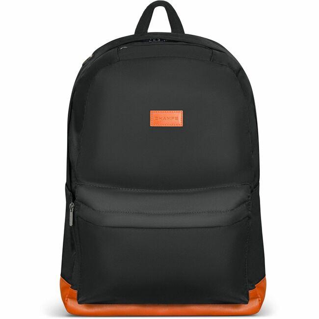 Champs Vintage Carrying Case (Backpack) for 11 to 15.6 Water Bottle, Notebook, Tablet, Glasses, Earphone, Travel - Black - Water Resistant, Water Proof Zipper - Nylon Body - Shoulder Strap