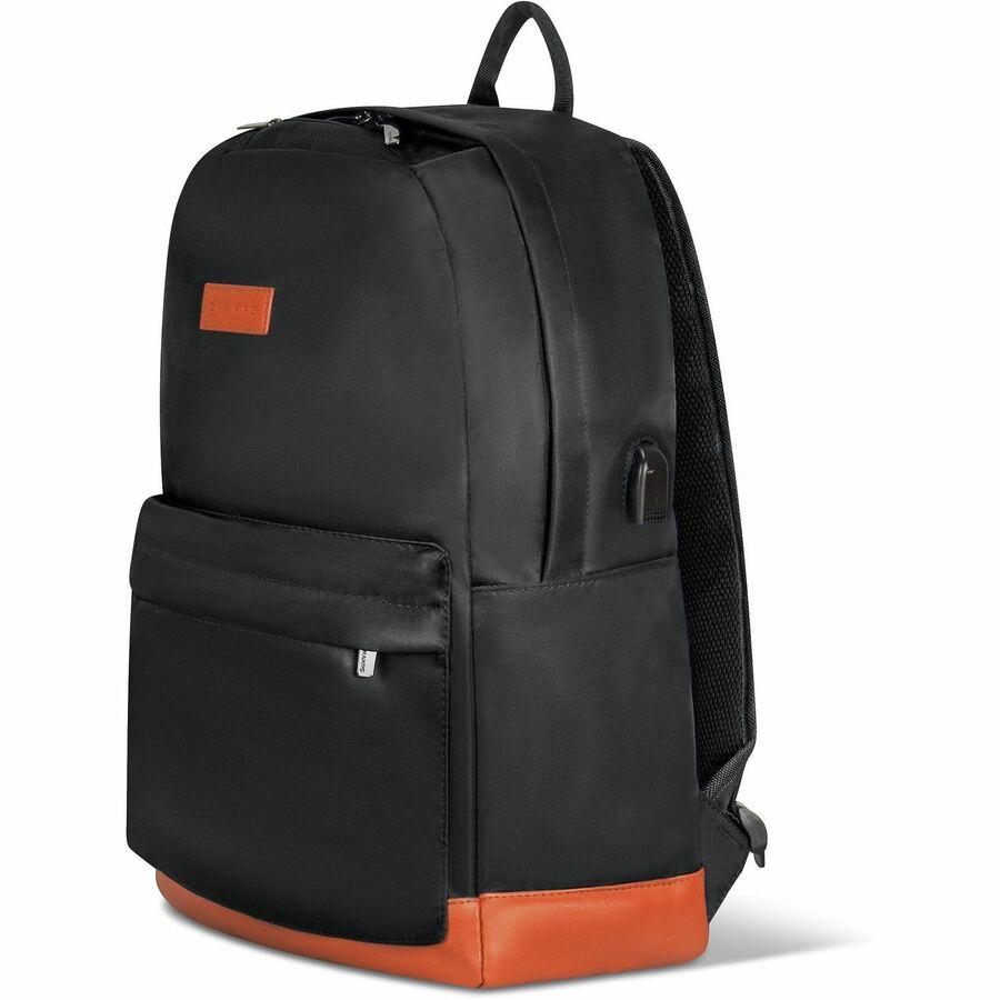 Champs Vintage Carrying Case (Backpack) for 11 to 15.6 Water Bottle, Notebook, Tablet, Glasses, Earphone, Travel - Black - Water Resistant, Water Proof Zipper - Nylon Body - Shoulder Strap