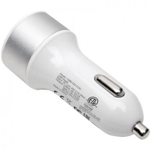 DUAL-PORT USB CAR CHARGER WITH PD CHARGING - USB TYPE C (27W) & USB TYPE A (5V 1