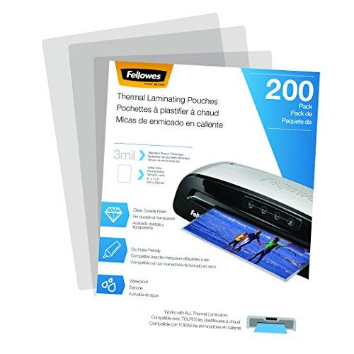 Fellowes Laminating Pouches Letter Size Hot Pouch 9 x 11.5 3 mil 200 pack 5743401