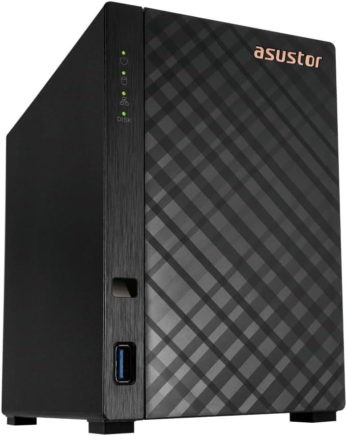 Asustor AS1202T Drivestor 2 Gen 2 ,2 Bay NAS, Quad-Core 1.7GHz CPU, 2.5GbE Port, 1GB DDR4, Three USB 3.0 (Diskless)