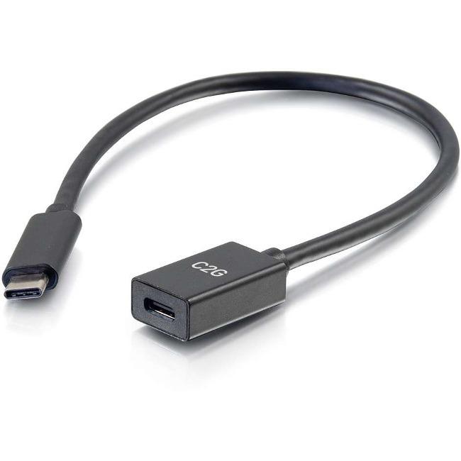 C2G 28657 1FT USB-C TO C 3.1 (GEN 2) MALE TO FEMALE EXTENSION CABLE (10GBPS)