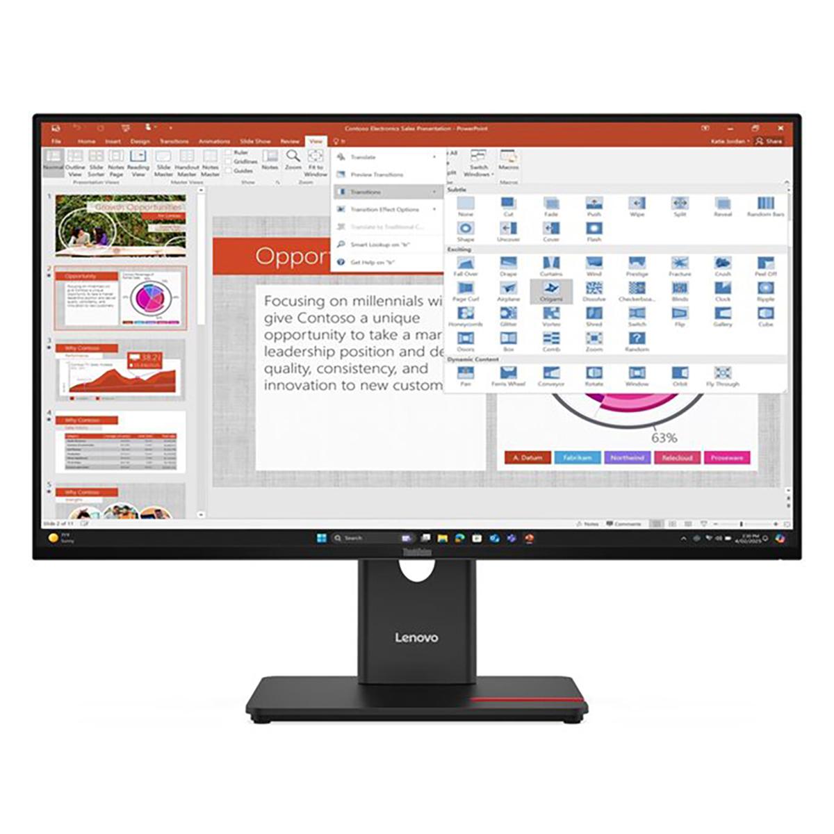 Lenovo ThinkVision T27-40 27 16:9 Full HD 120Hz IPS WLED Monitor, Eclipse Black